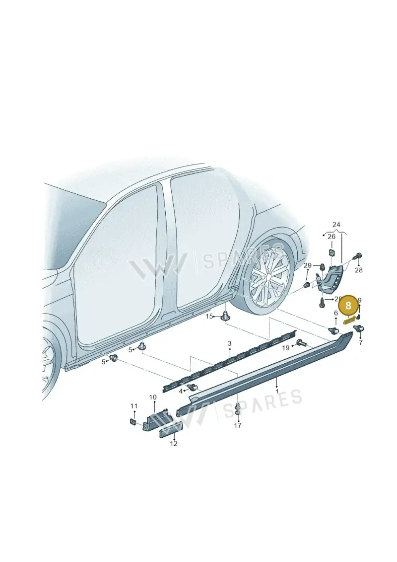 3G0898986 — Volkswagen Passat saloon (2014-2024) diagram 793853300, position 8