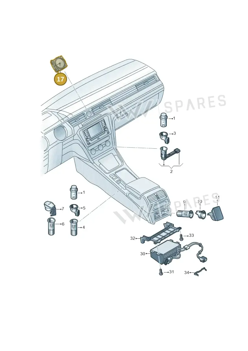 3G0919204C — Volkswagen Arteon (2017-2023) diagram 828919200, position 17