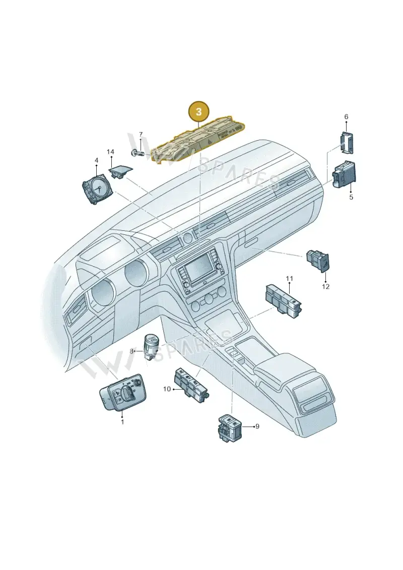 3G0927132BWHS — Volkswagen Arteon (2017-2023) diagram 828941500, position 3