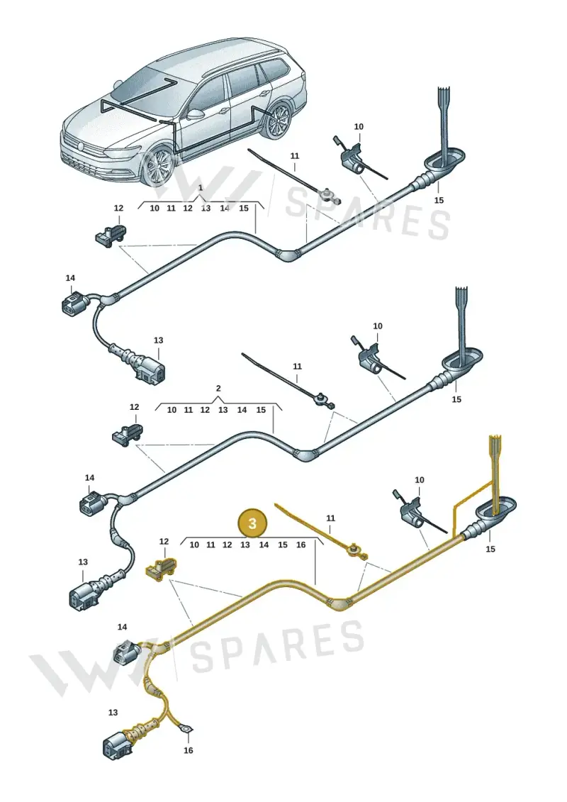 3G0927902AJ — Volkswagen Passat saloon (2014-2024) diagram 793927002, position 3
