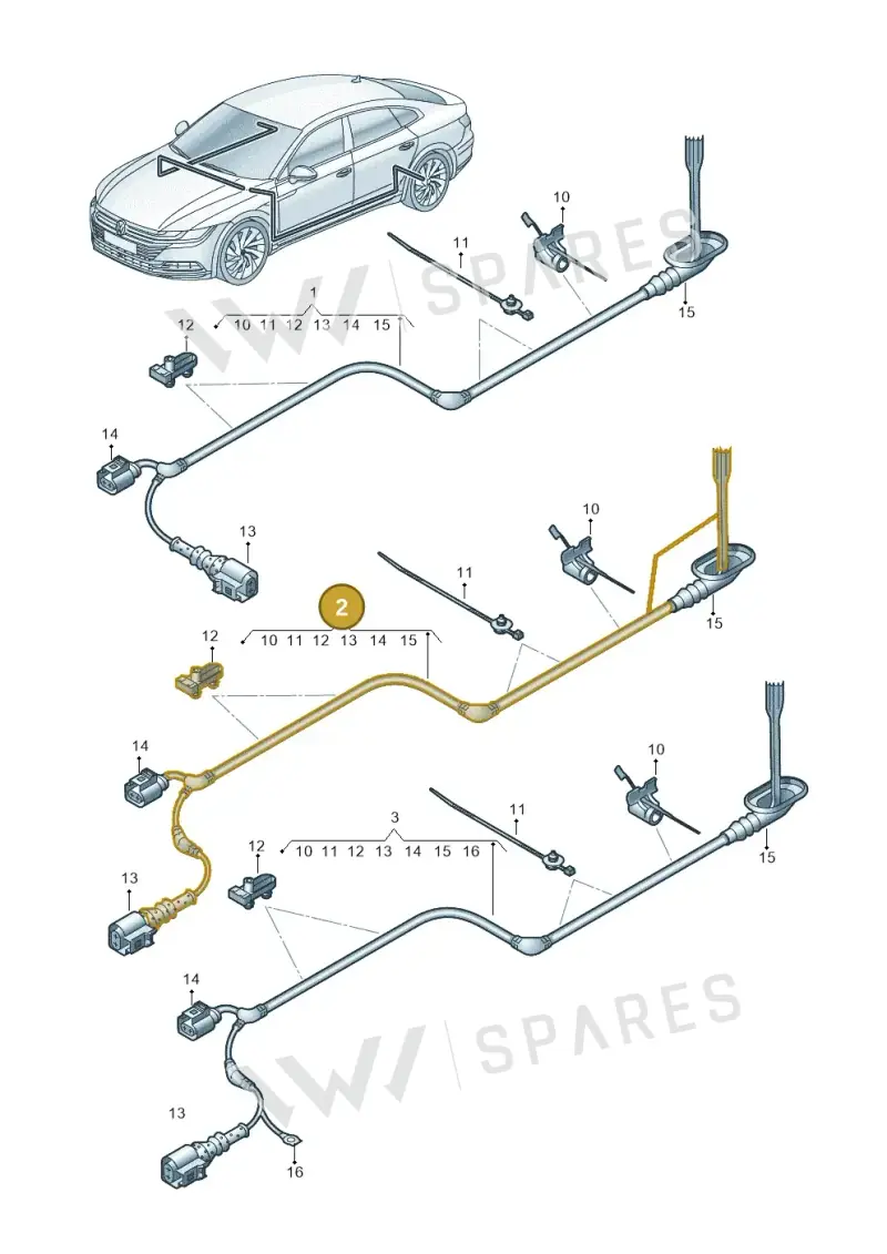 3G0927902H — Volkswagen Arteon (2017-2025) diagram 828927020, position 2