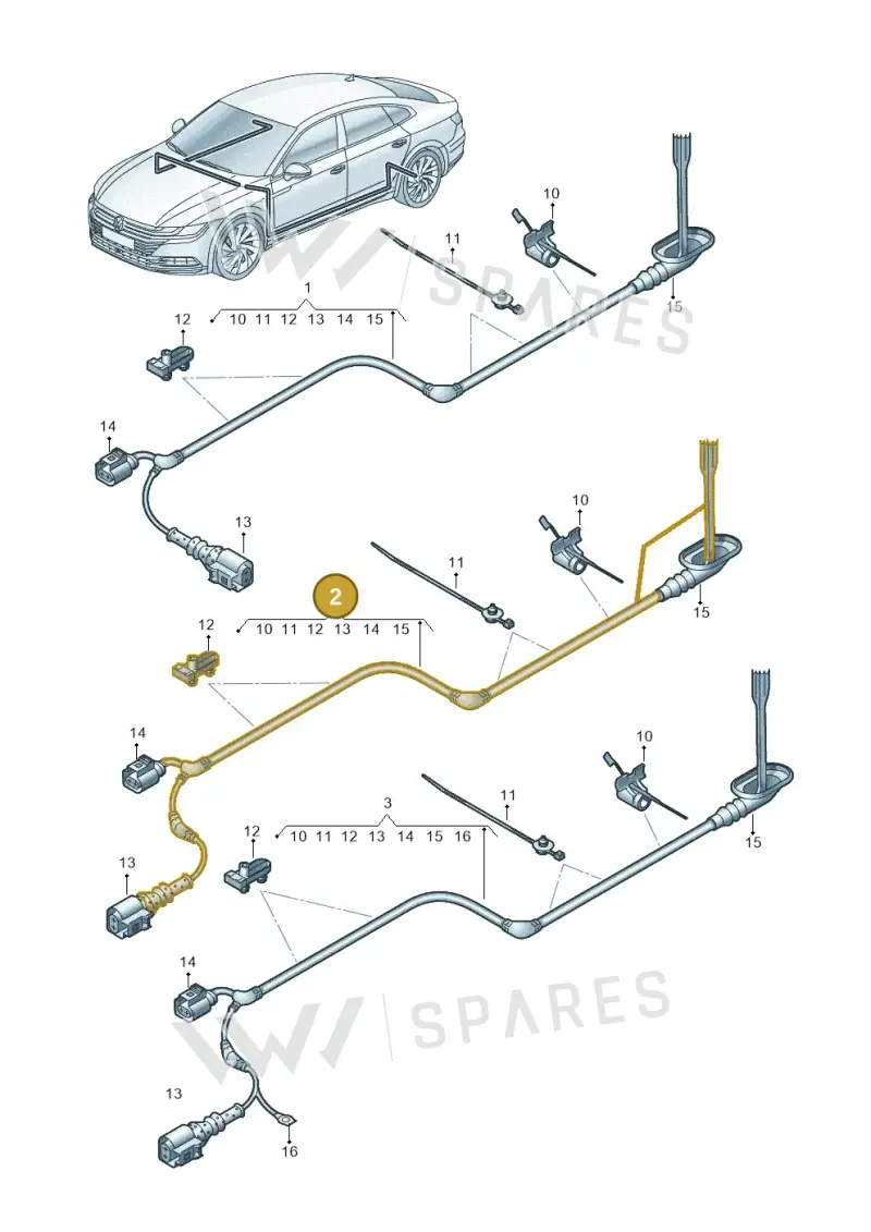 3G0927902J — Volkswagen Arteon (2017-2023) diagram 828927020, position 2