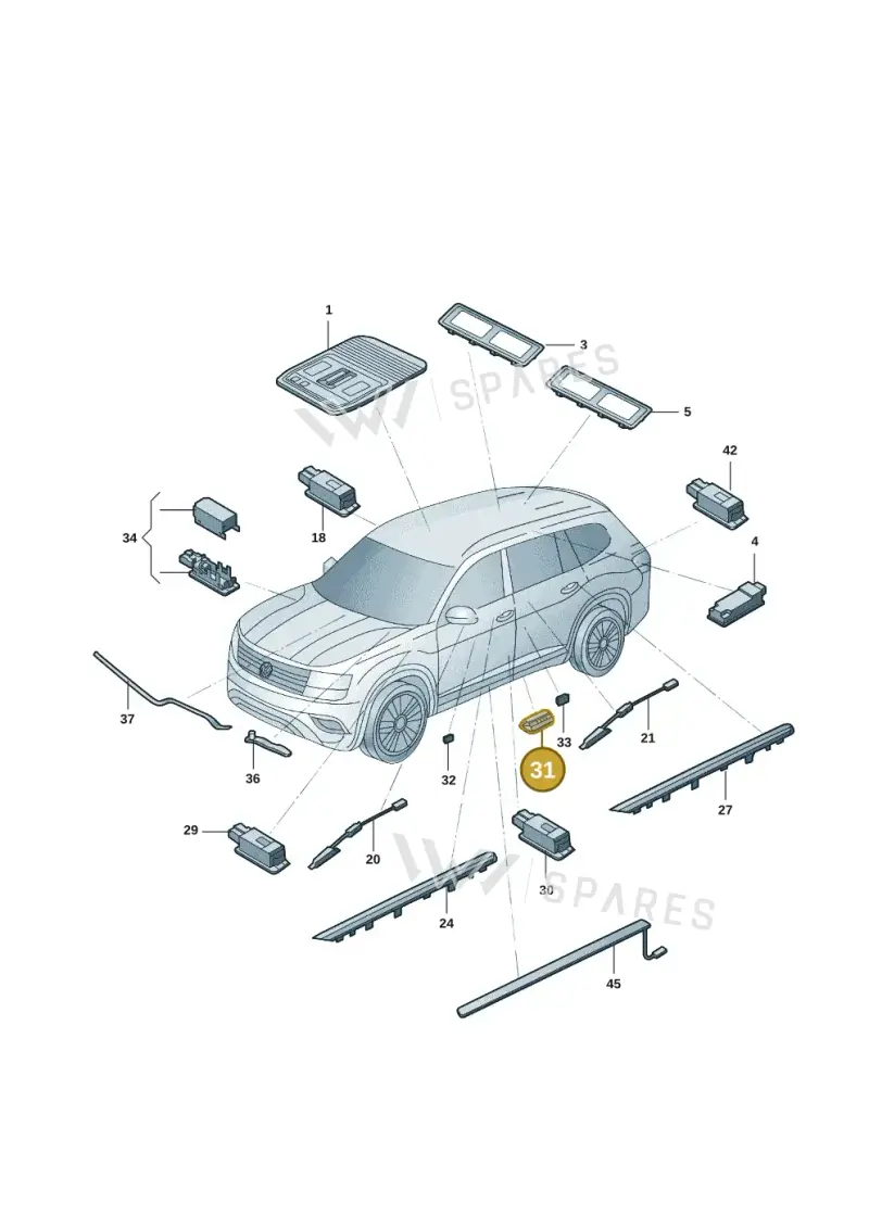 3G0947411D — Volkswagen Atlas (2023-2024) diagram 3ch947000, position 31
