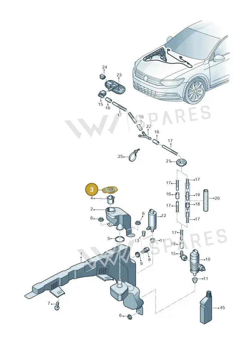 3G0955455 — Volkswagen Passat Saloon (2014-2024) diagram 793955150, position 3