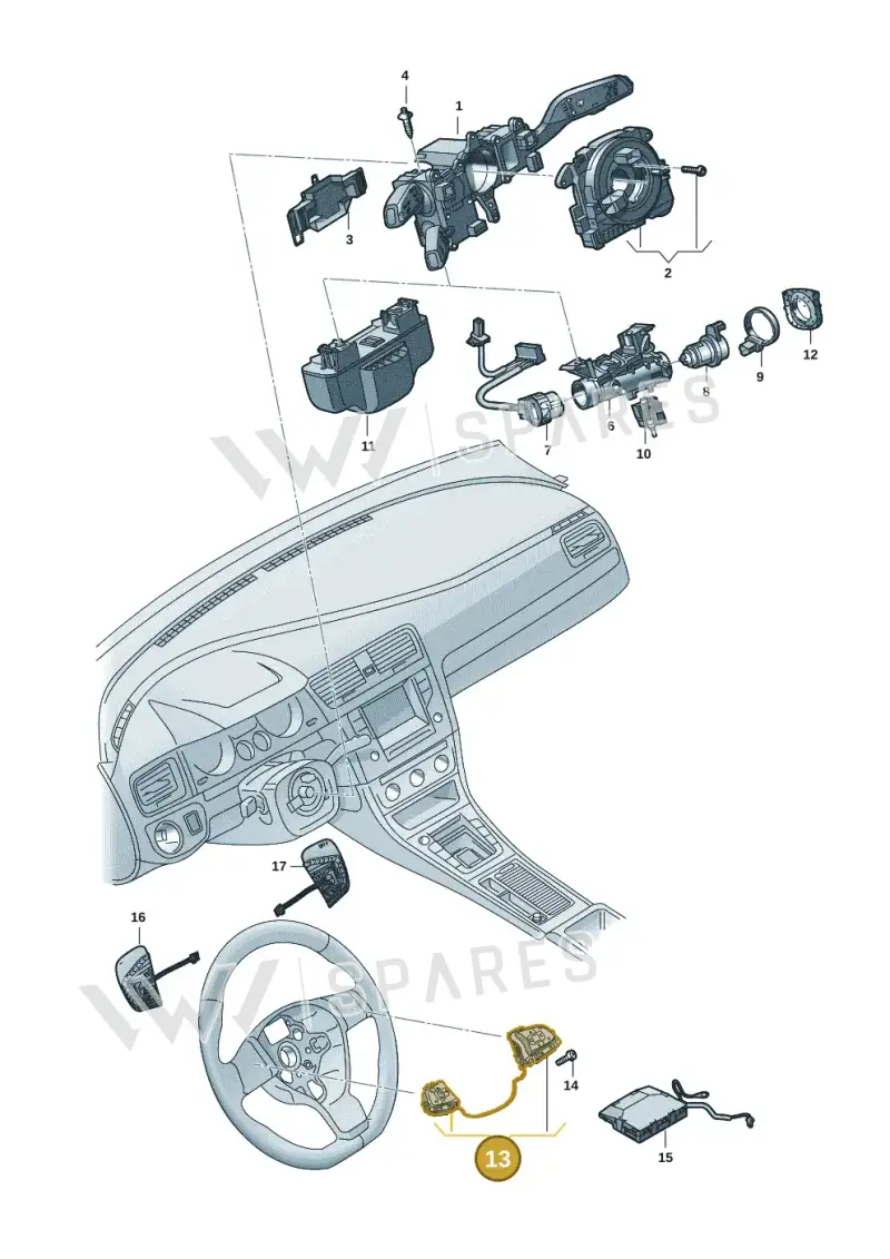 3G0959442ABVJA — Volkswagen Taigo (2021-2024) diagram 2f0953500, position 13