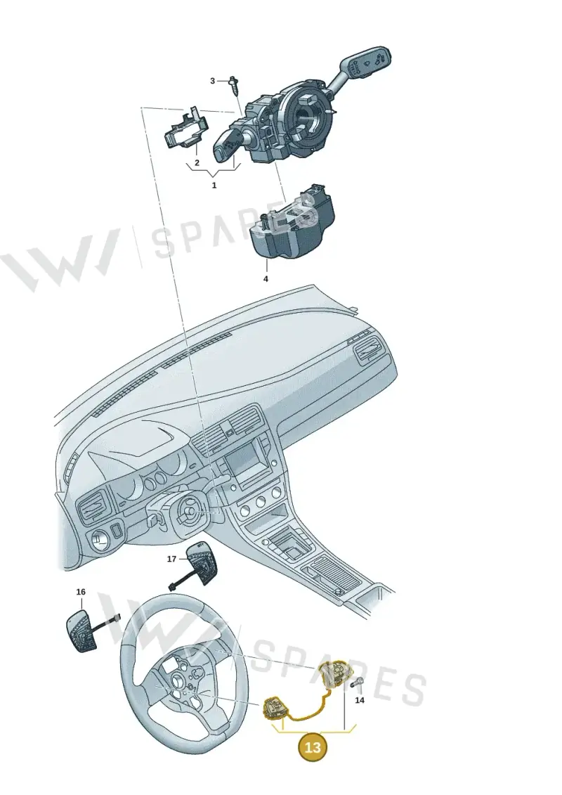 3G0959442AFVJA — Volkswagen Golf 2.0 BlueMotion (2019-2024) diagram 5h0953500, position 13
