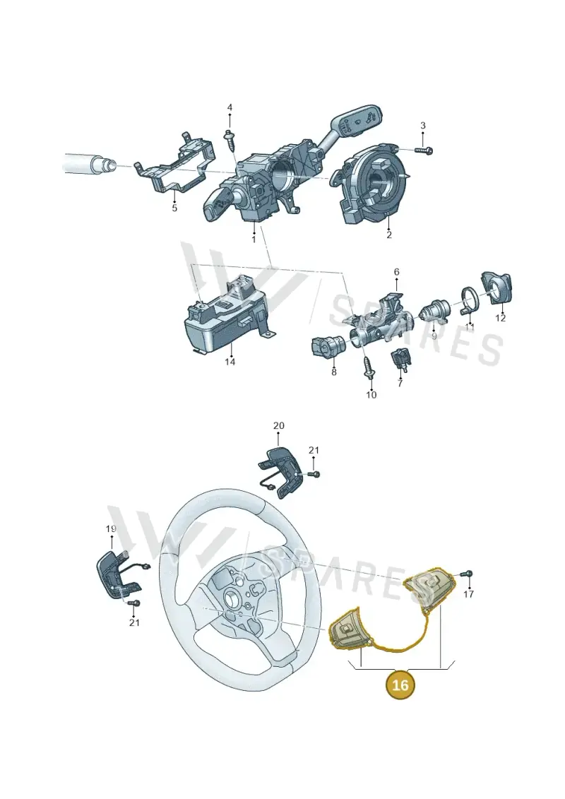 3G0959442LVJA — Volkswagen Transport. multivan (2019-2024) diagram 837953500, position 16