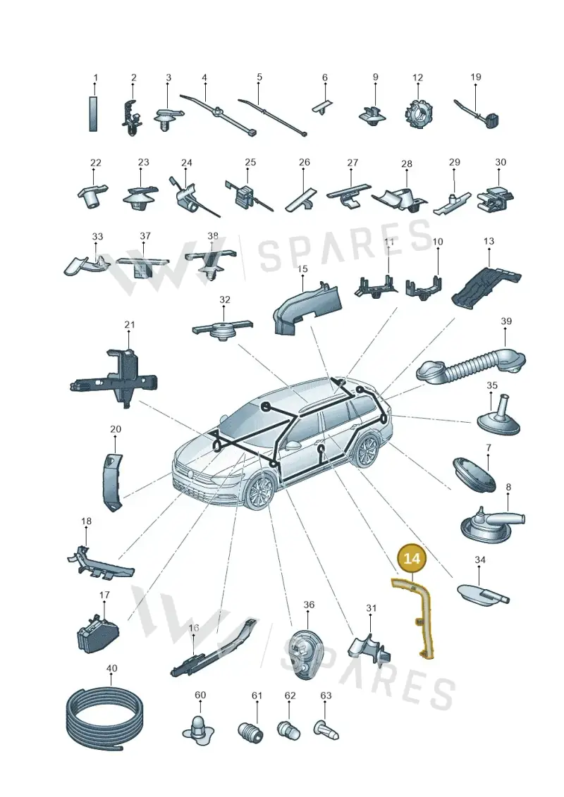 3G0971615C — Volkswagen Passat saloon (2014-2024) diagram 793971920, position 14