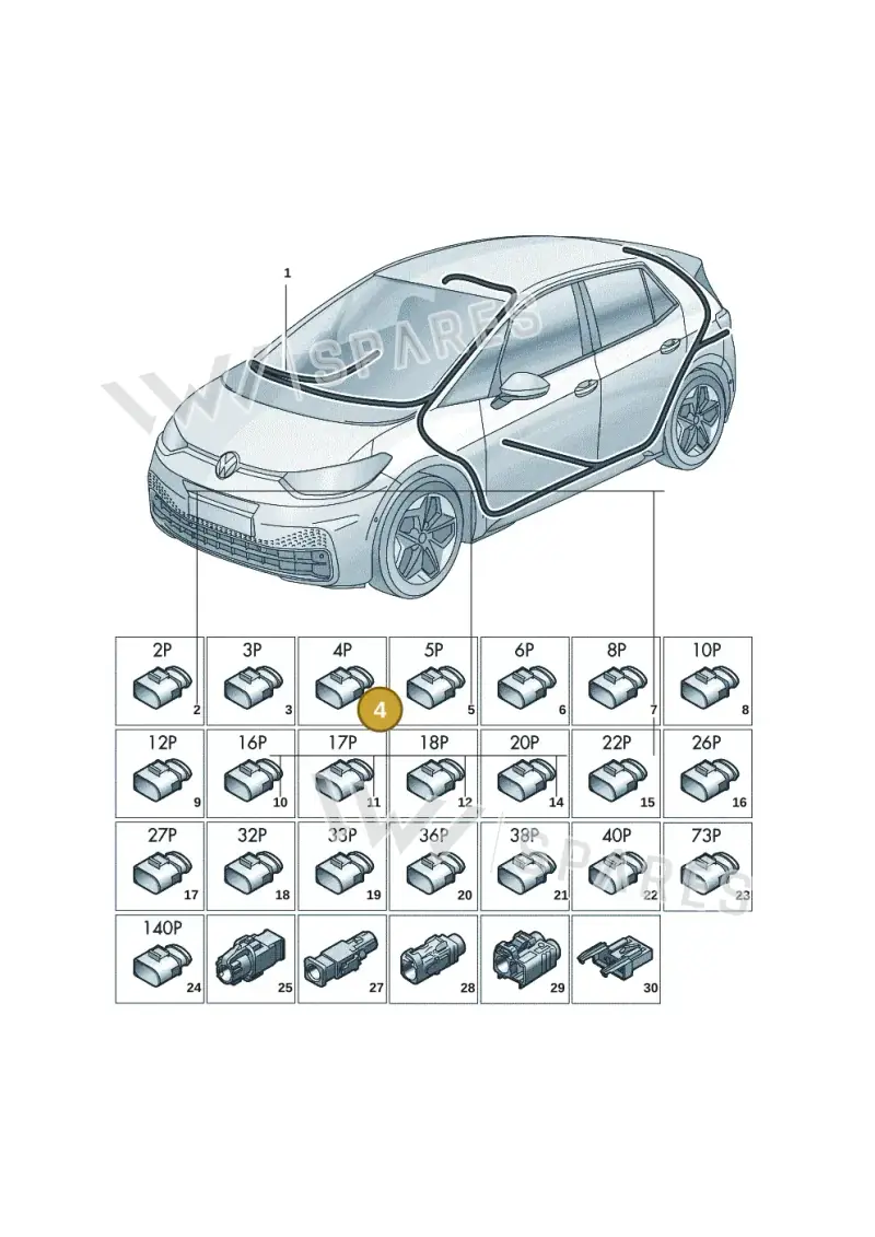3G0972704 — Volkswagen ID.3 Pro (2019-2024) diagram 10a971090, position 4