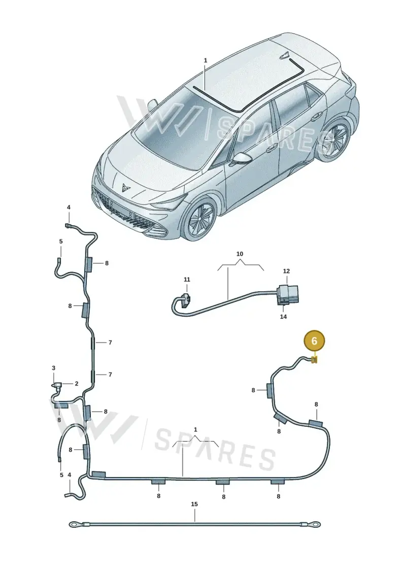 3G0973711 — SEAT CUPRA Born (2021-) diagram 10s972030, position 6
