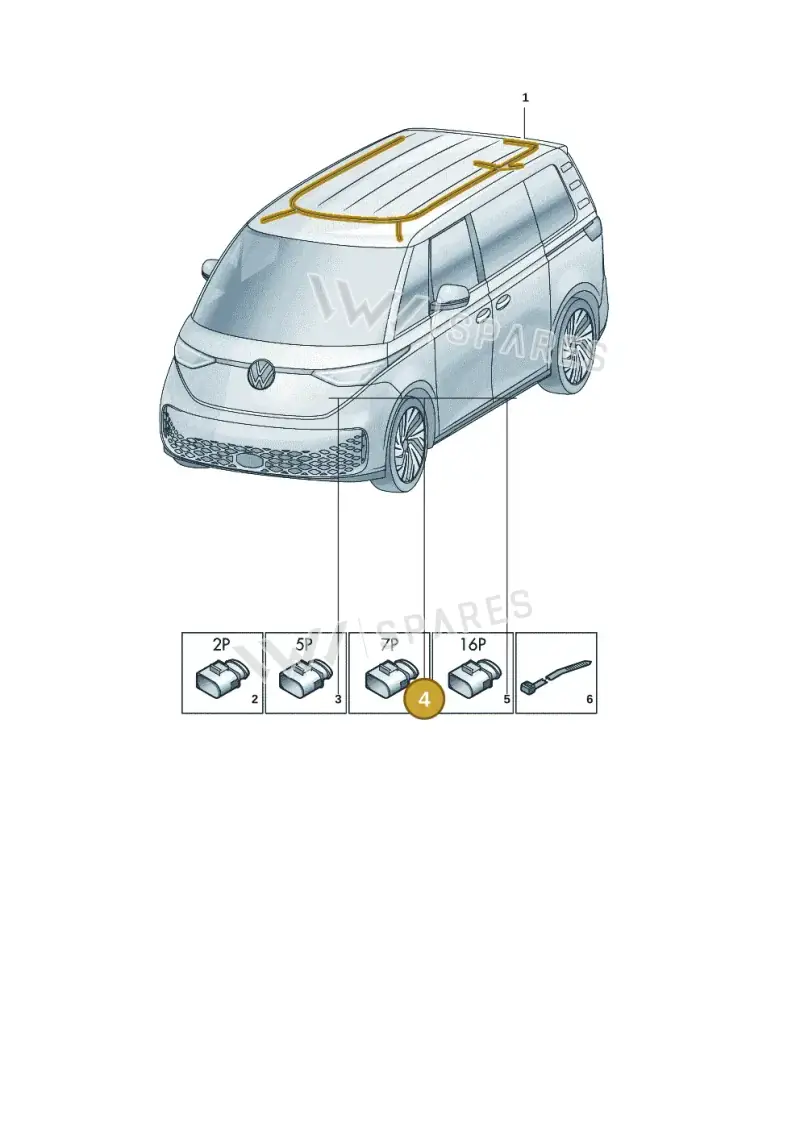 3G0973711 — Volkswagen ID. Buzz (2022-2025) diagram 15a972150, position 4