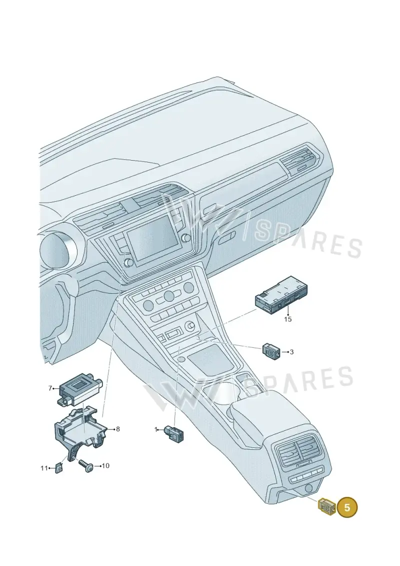 3G5035718A — Volkswagen Touran 2,0 BlueMotion (2015-2024) diagram 869035780, position 5