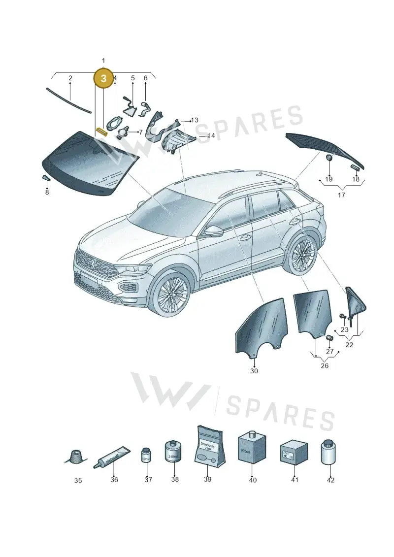 3G5845237 — Volkswagen T-Roc BlueMotion (2017-2024) diagram 813845000, position 3