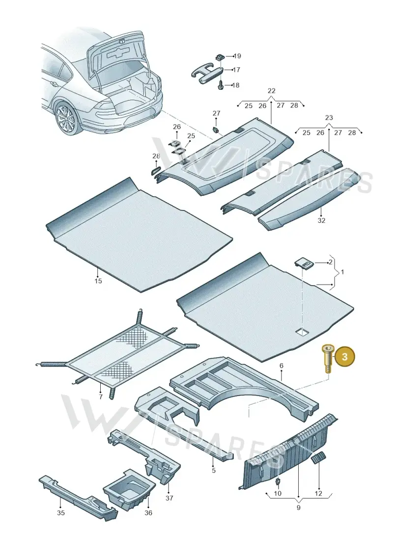 3G5863470 — Volkswagen Passat saloon (2014-2024) diagram 793863800, position 3