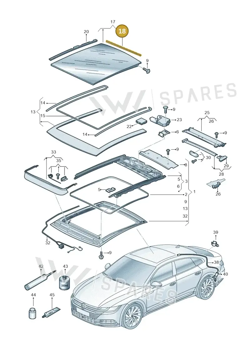 3G5877297 — Volkswagen Arteon (2017-2023) diagram 828877000, position 18