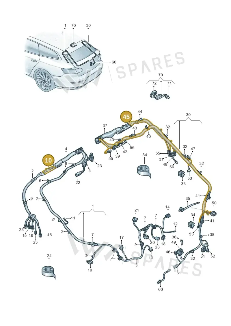 3G7971897 — Volkswagen Arteon (2017-2025) diagram 828972087, position 10+45