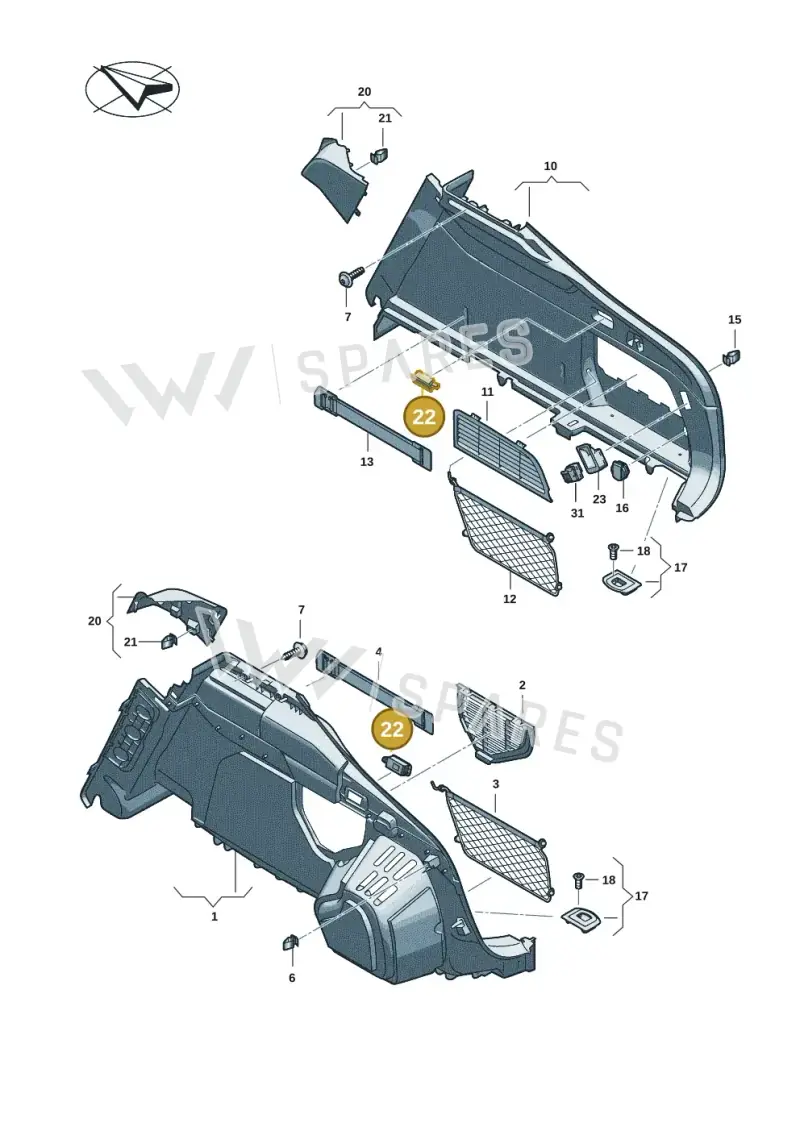 3G8947409 — Audi A5 Limousine (2024-2025) diagram 8wh863800, position 22