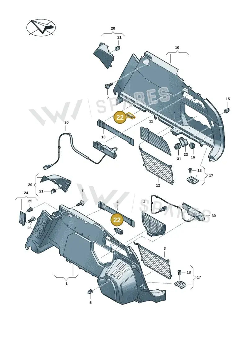3G8947409 — Audi A5 Avant (2024-2025) diagram 8wk863800, position 22