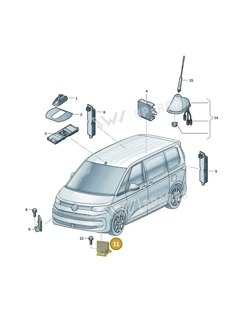 3G9035534 — Volkswagen Multivan (2021-) diagram 7t0035200, position 11