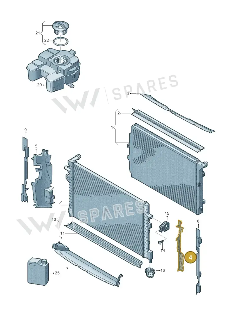 3J0121283A — Volkswagen Passat estate (2023-) diagram 884000050, position 4