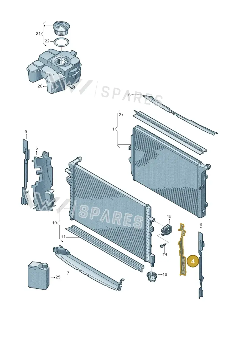 3J0121283E — Volkswagen Passat estate (2023-) diagram 884000050, position 4