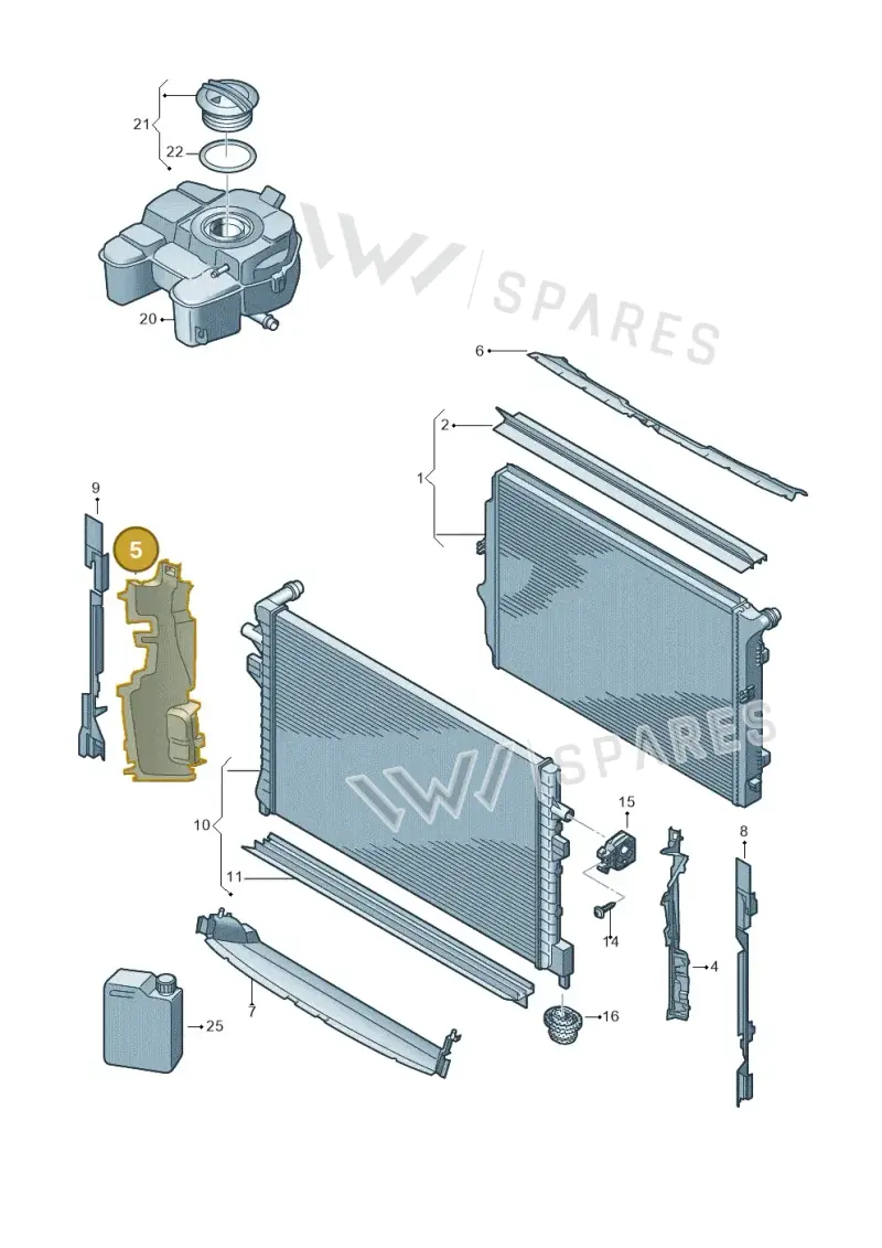 3J0121284B — Volkswagen Passat estate (2023-) diagram 884000050, position 5