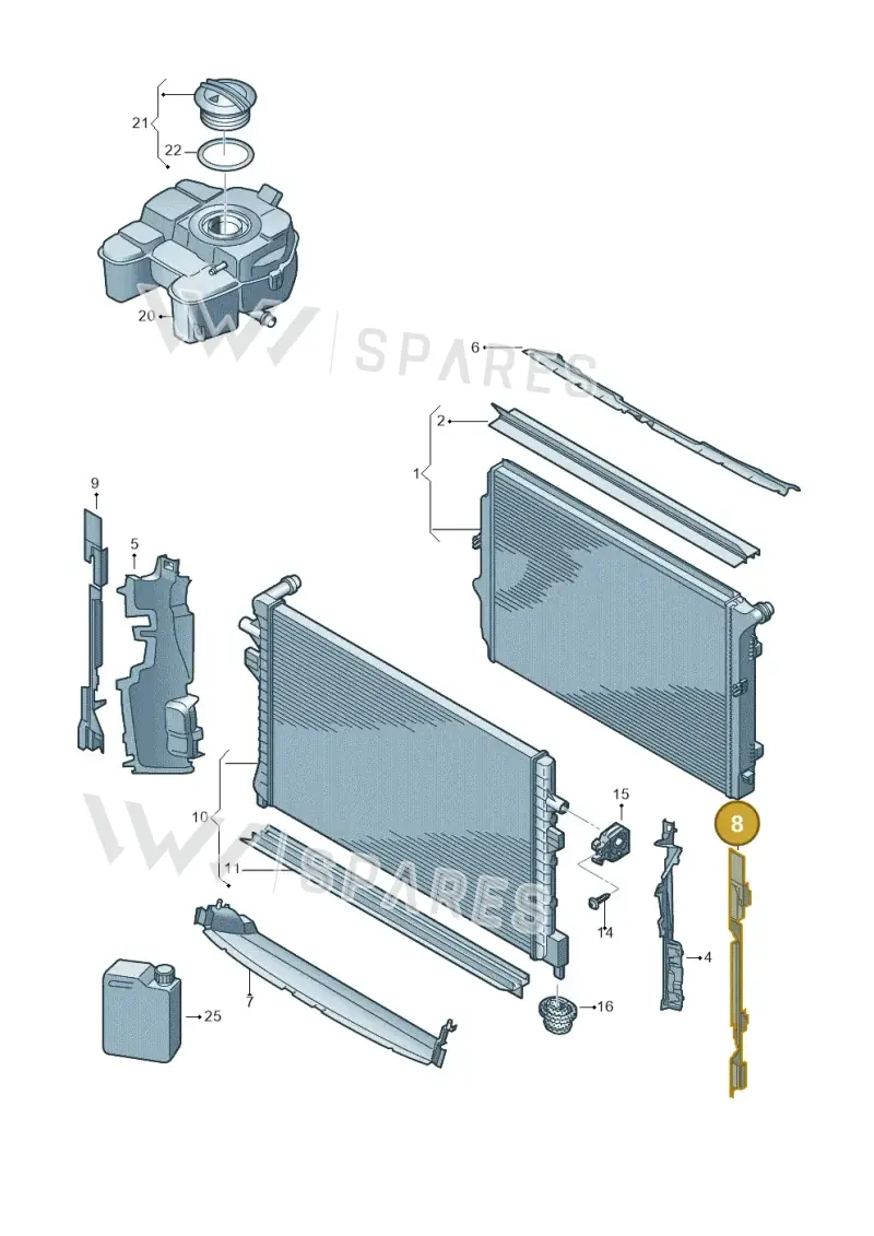 3J0121331A — Volkswagen Passat estate (2023-) diagram 884000050, position 8