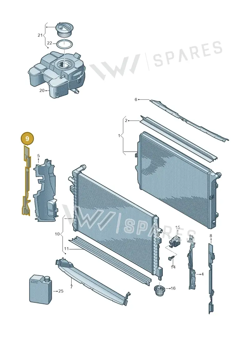 3J0121332A — Volkswagen Passat estate (2023-) diagram 884000050, position 9