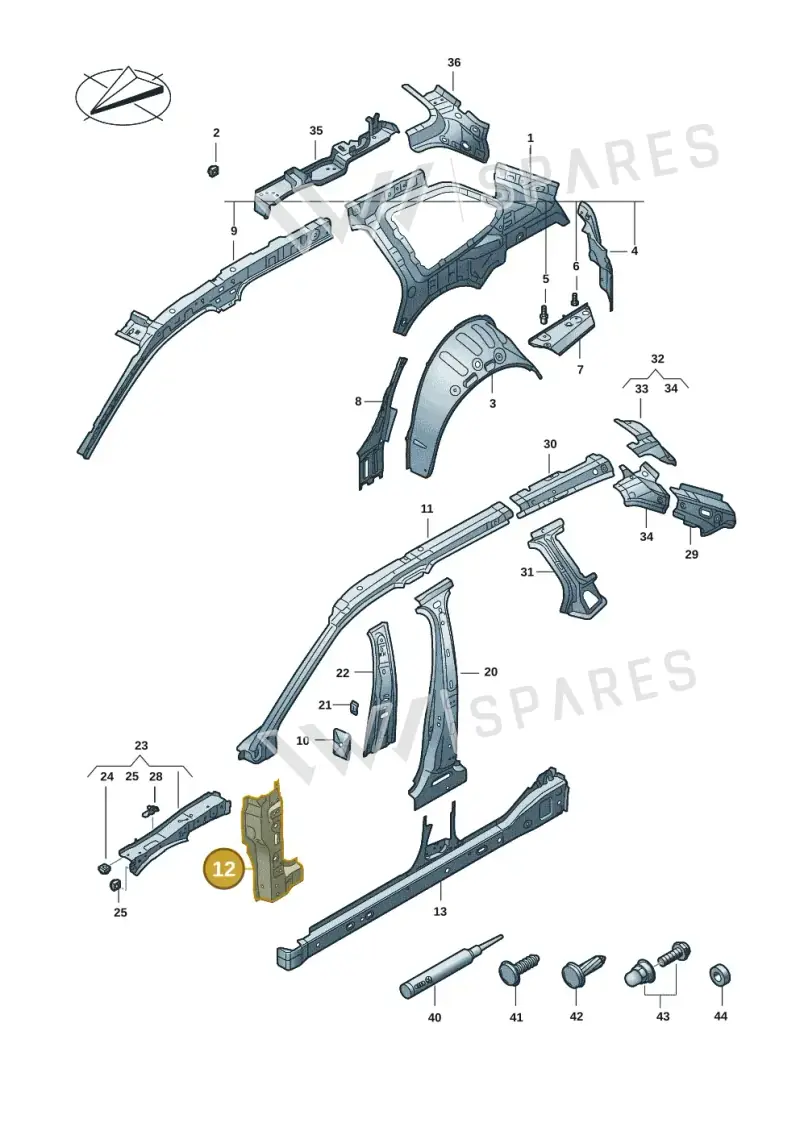 3J0809203 — Volkswagen Passat estate (2023-) diagram 3j0809000, position 12