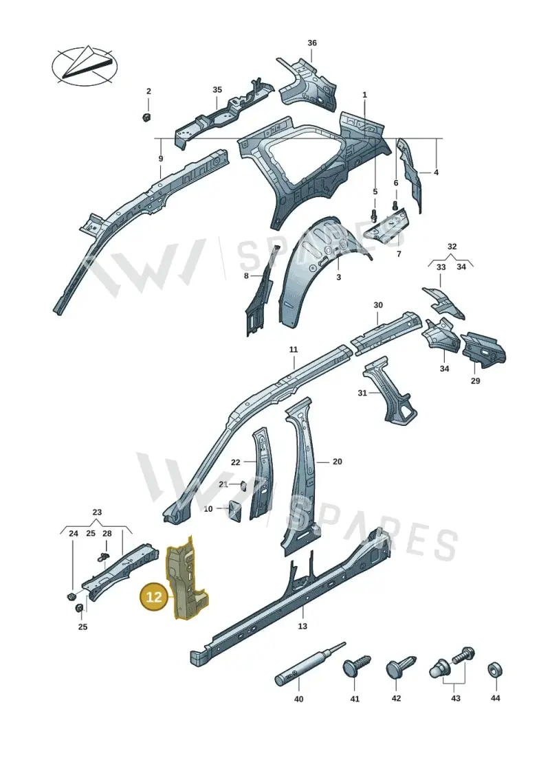 3J0809204 — Volkswagen Passat estate (2023-) diagram 3j0809000, position 12