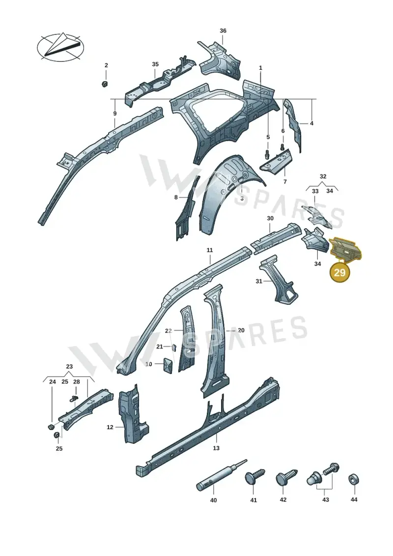 3J0809307 — Volkswagen Passat estate (2023-) diagram 3j0809000, position 29