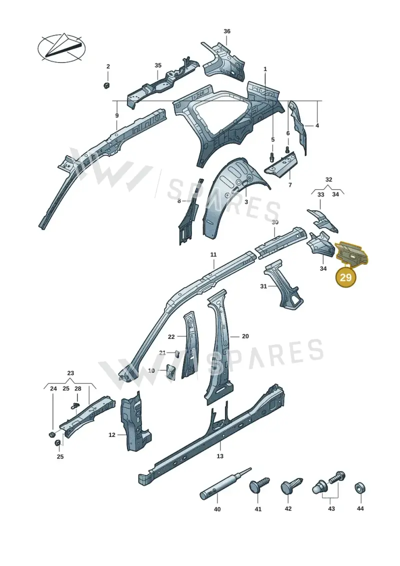 3J0809308 — Volkswagen Passat estate (2023-) diagram 3j0809000, position 29