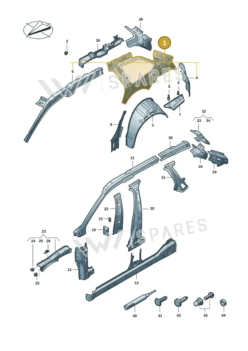 3J0809405 — Volkswagen Passat estate (2023-) diagram 3j0809000, position 1