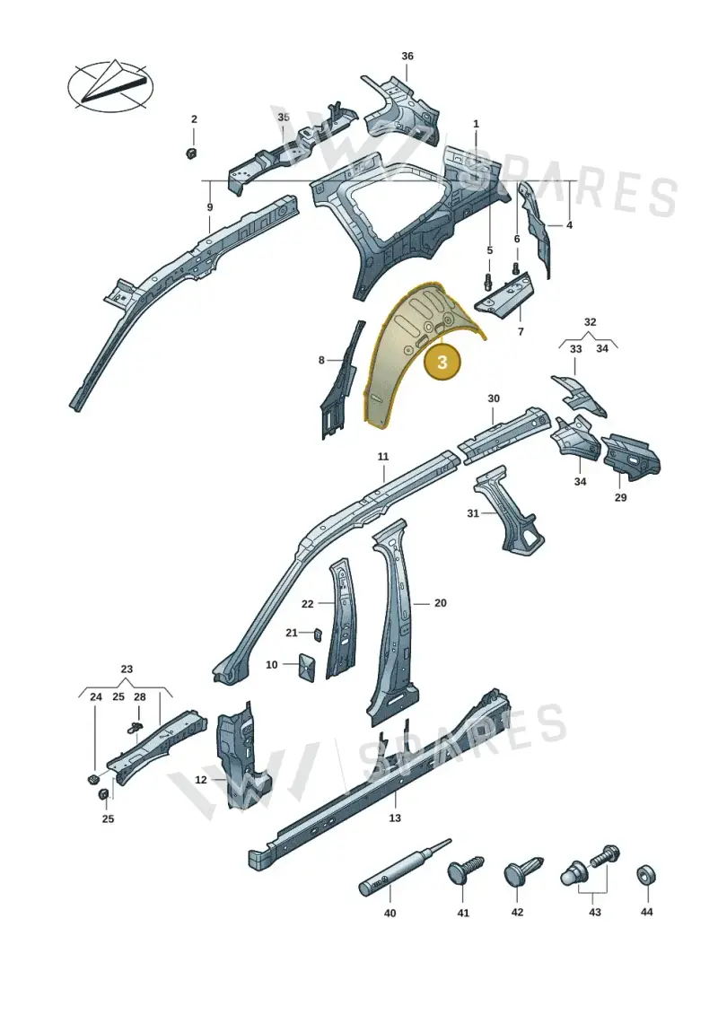 3J0809410 — Volkswagen Passat estate (2023-) diagram 3j0809000, position 3