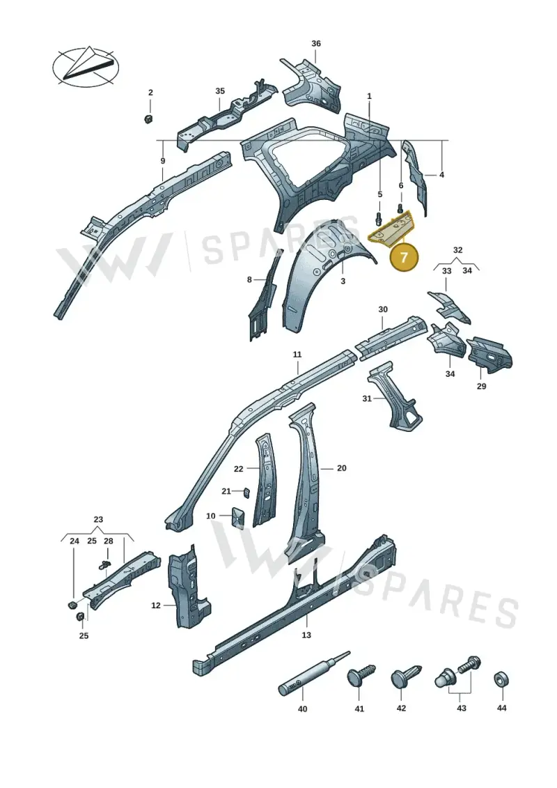 3J0809413 — Volkswagen Passat estate (2023-) diagram 3j0809000, position 7