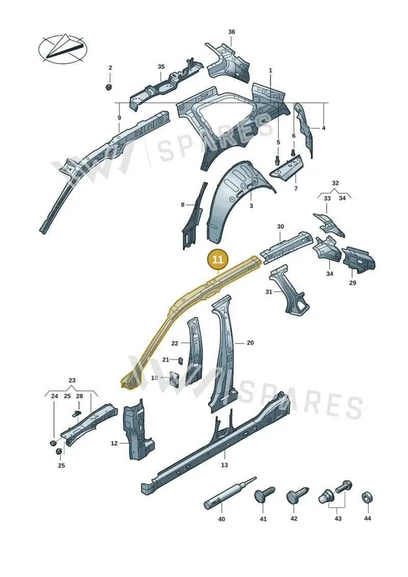 3J0809437 — Volkswagen Passat estate (2023-) diagram 3j0809000, position 11