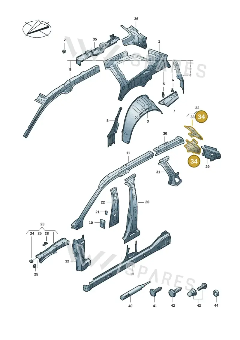 3J0809550 — Volkswagen Passat estate (2023-) diagram 3j0809000, position 34