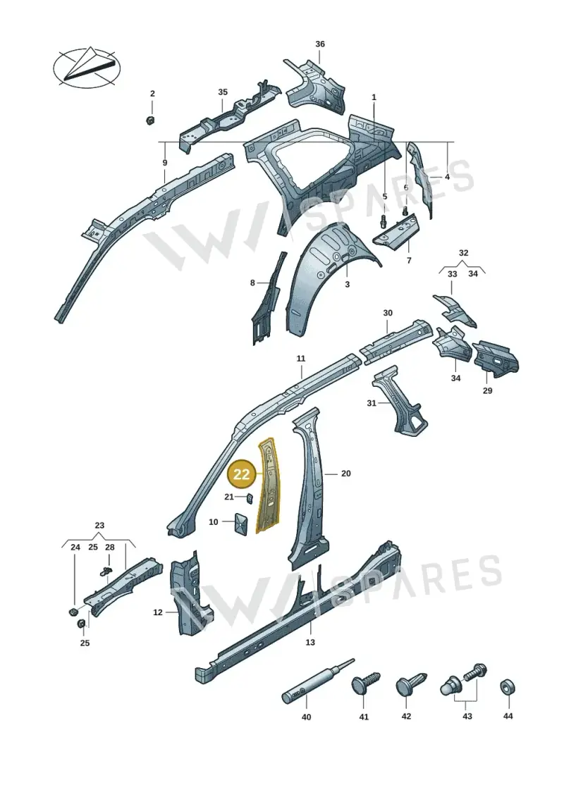 3J0809762 — Volkswagen Passat estate (2023-) diagram 3j0809000, position 22