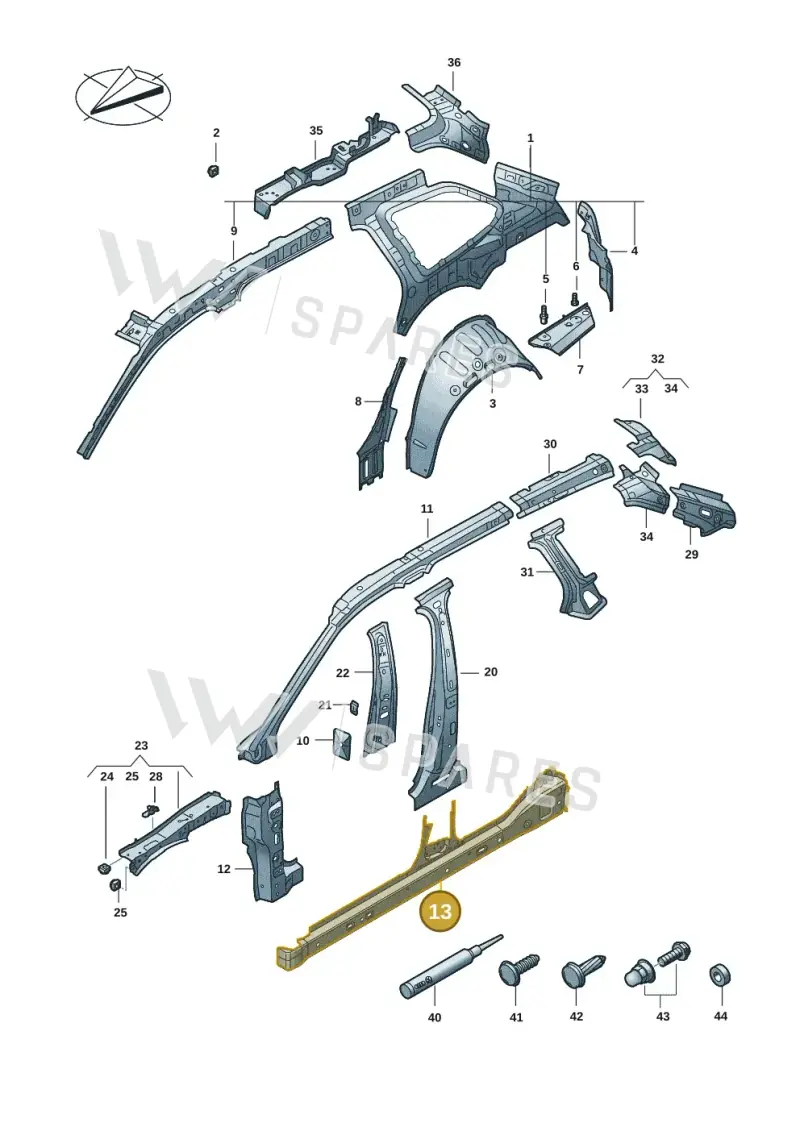 3J0810607 — Volkswagen Passat Estate (2023-2025) diagram 3j0809000, position 13