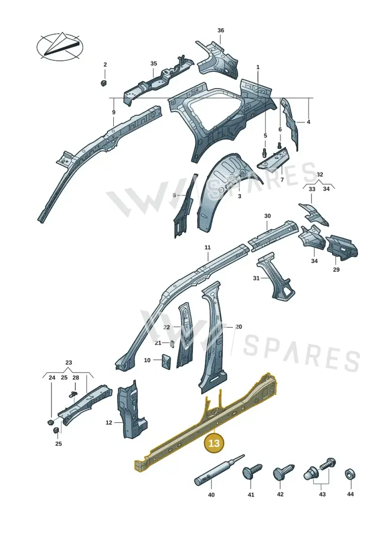 3J0810608 — Volkswagen Passat Estate (2023-2025) diagram 3j0809000, position 13