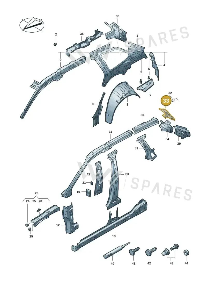 3J0810820 — Volkswagen Passat estate (2023-) diagram 3j0809000, position 33
