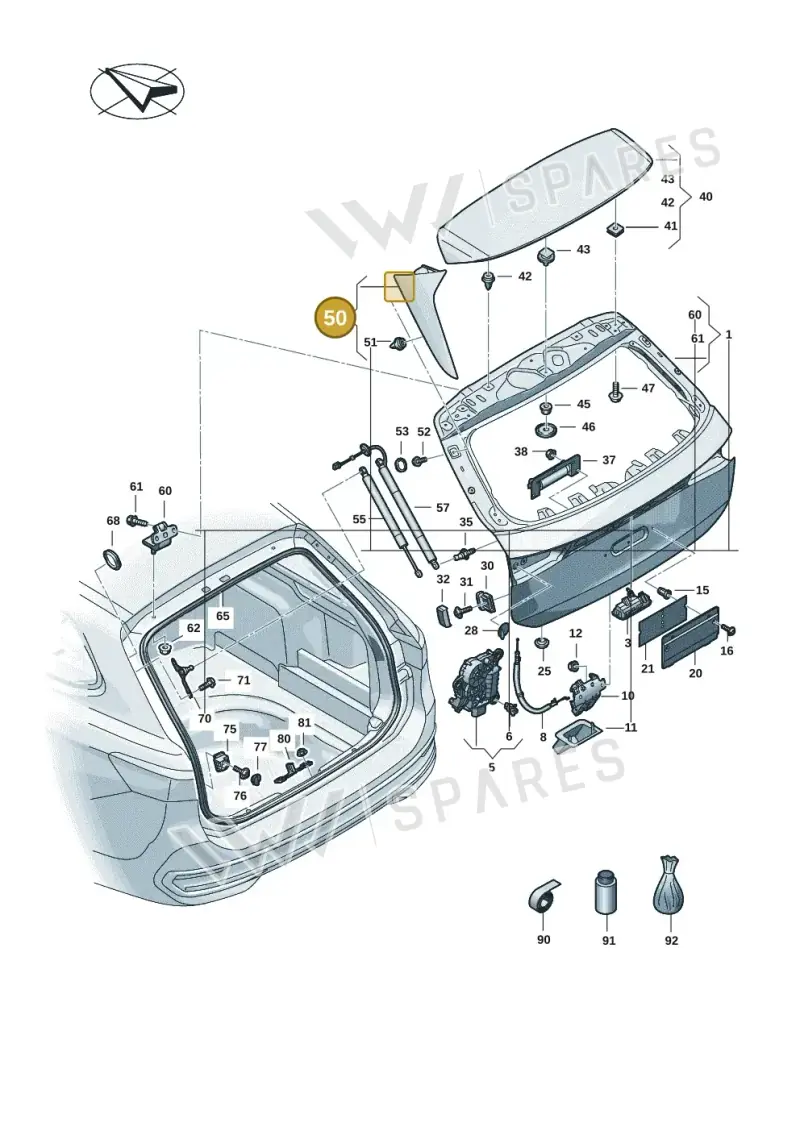 3J0827940A041 — Volkswagen Passat estate (2023-) diagram 3j0827000, position 50