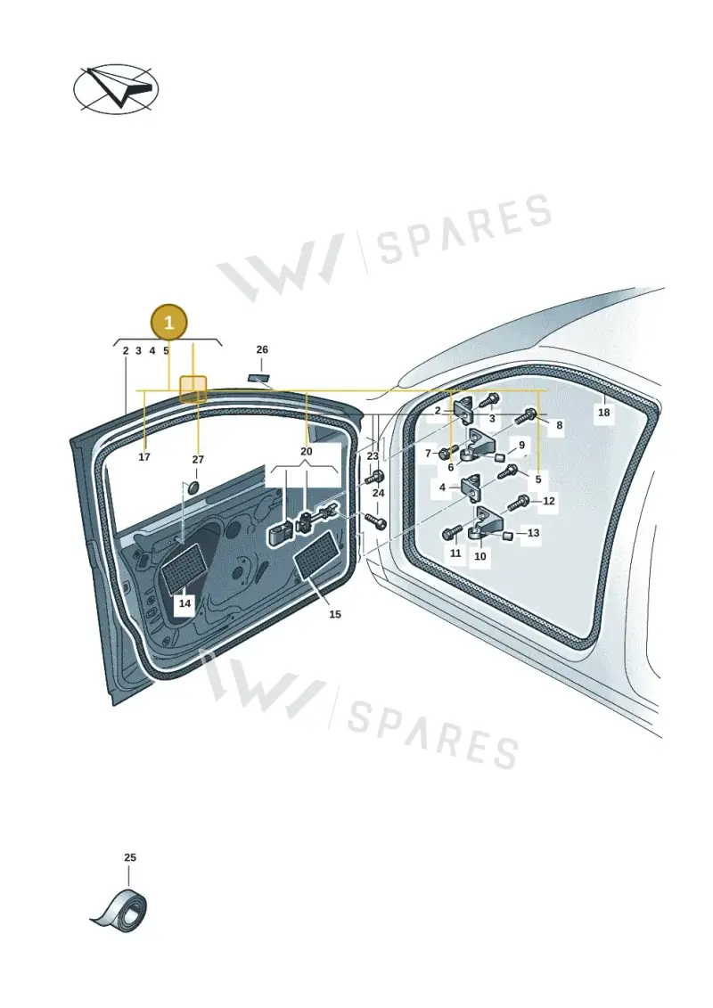 3J0831052 — Volkswagen Passat estate (2023-) diagram 3j0831000, position 1