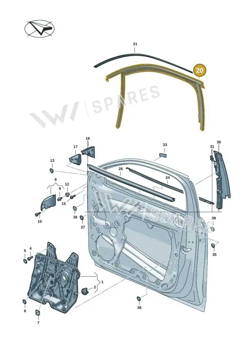 3J08374395AP — Volkswagen Passat estate (2023-) diagram 3j0837500, position 20