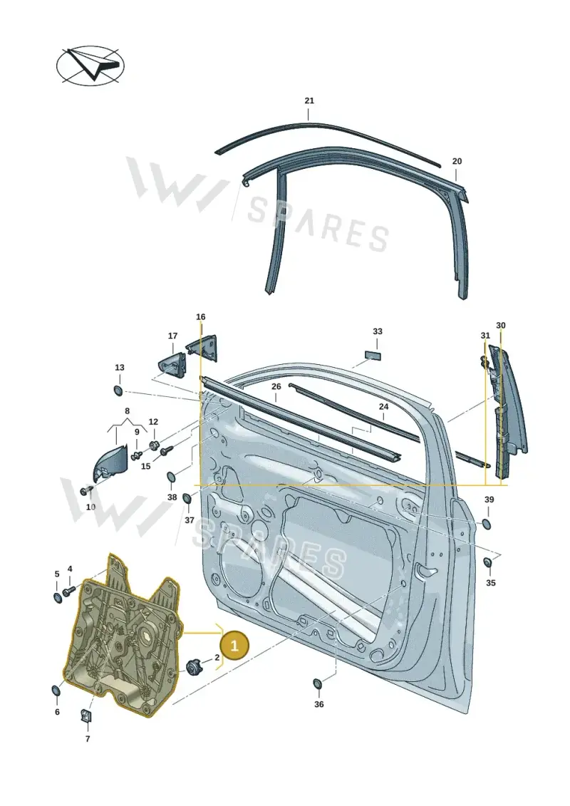 3J0837461B — Volkswagen Passat estate (2023-) diagram 3j0837500, position 1