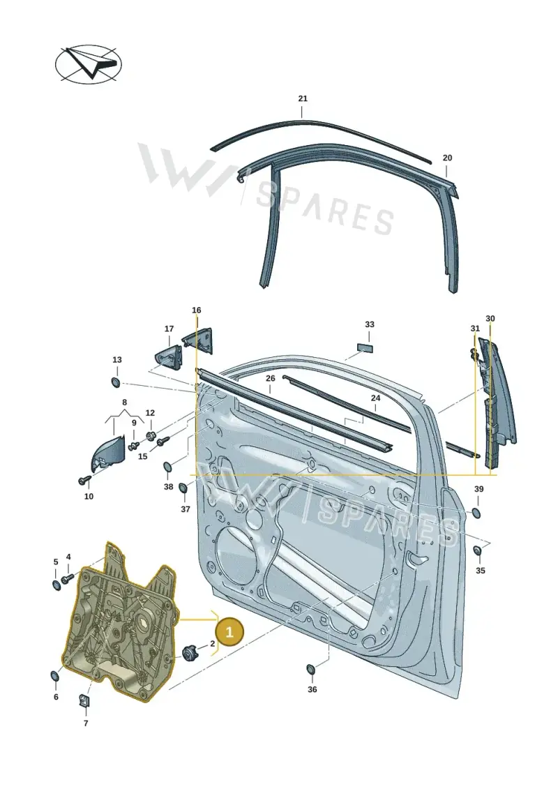 3J0837461C — Volkswagen Passat estate (2023-) diagram 3j0837500, position 1