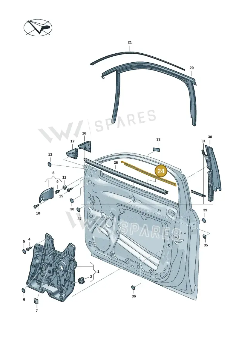 3J08374775AP — Volkswagen Passat estate (2023-) diagram 3j0837500, position 24