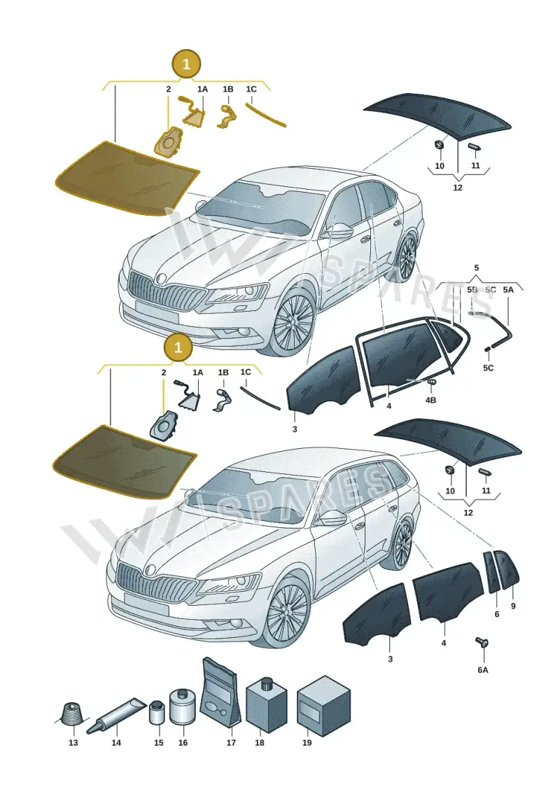 3J0845011GNVB — Skoda Superb Combi (2023-) diagram 3p0845000, position 1