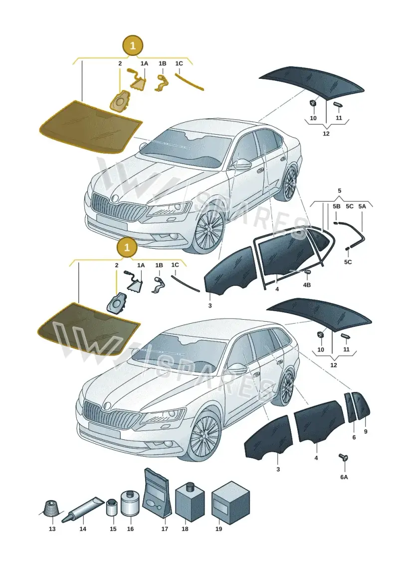 3J0845011HNVB — Skoda Superb Combi (2023-2024) diagram 3p0845000, position 1