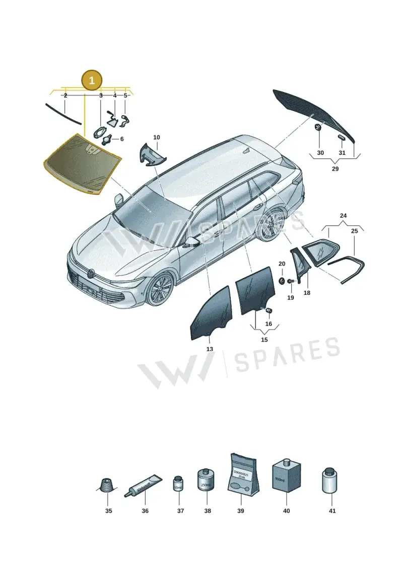 3J0845011HNVB — Volkswagen Passat estate (2023-) diagram 3j0845000, position 1
